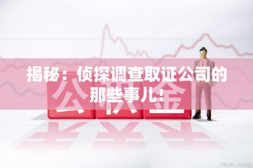 崇义揭秘：侦探调查取证公司的那些事儿！