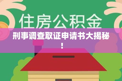 崇义刑事调查取证申请书大揭秘！