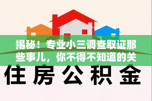 崇义揭秘！专业小三调查取证那些事儿，你不得不知道的关键点