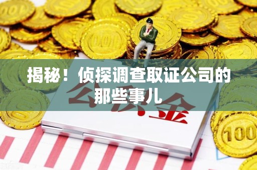 崇义揭秘！侦探调查取证公司的那些事儿
