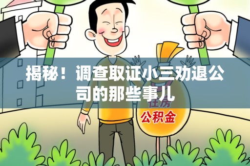 崇义揭秘！调查取证小三劝退公司的那些事儿