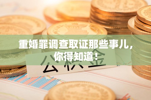崇义重婚罪调查取证那些事儿，你得知道！